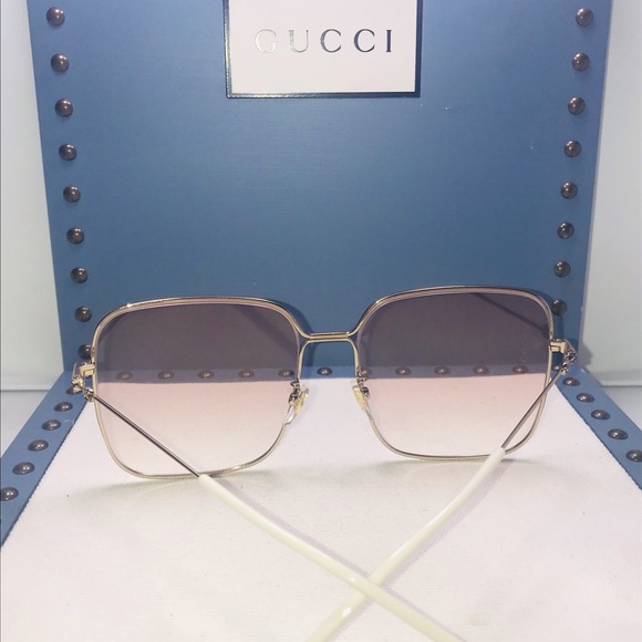 Ship Same Day Gradient Square Ladies Gg0443s 005 Sunglasses - Picture 3 of 11